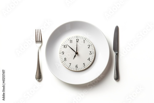 intermittent fasting concept isolated on white background. Generated by AI.