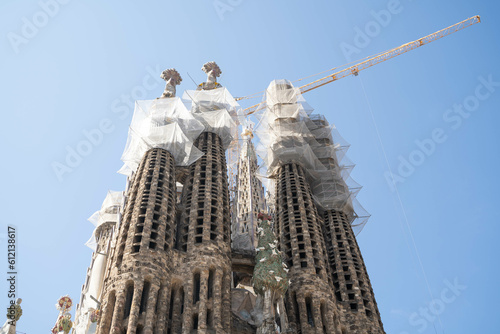 Photography sagrada familia under construction, barcelona