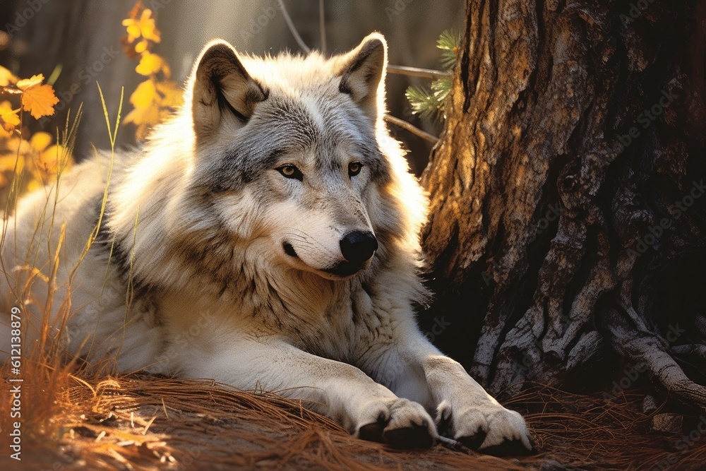 Wolf in the forest Generative AI Wolf in the forest Generative AI