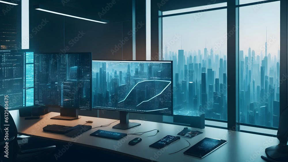 The world of cryptocurrency trading. Generated IA The world of cryptocurrency trading. Generated IA