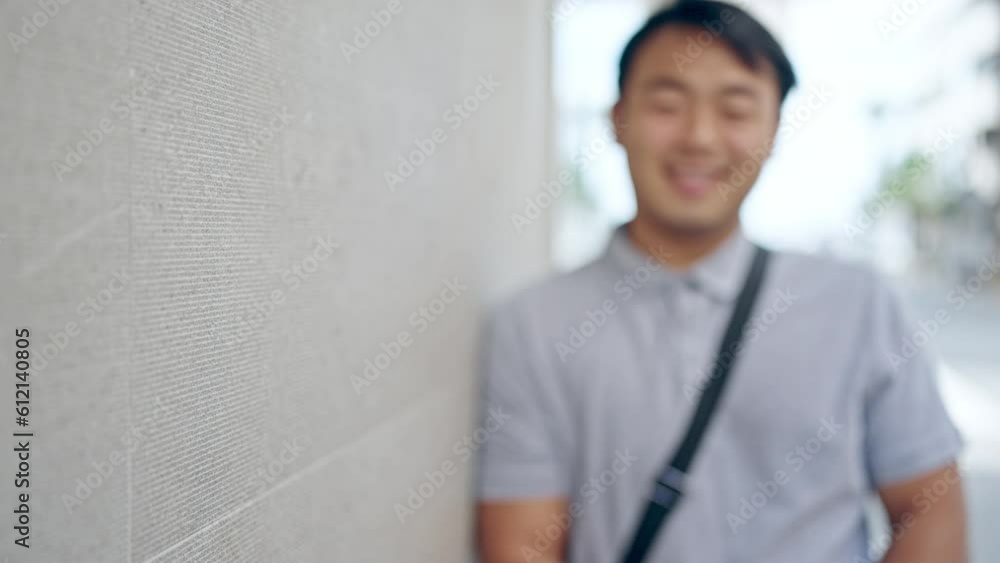 smiling confident standing at street smiling confident standing at street