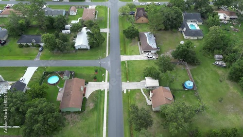 Aerial View of suburban street