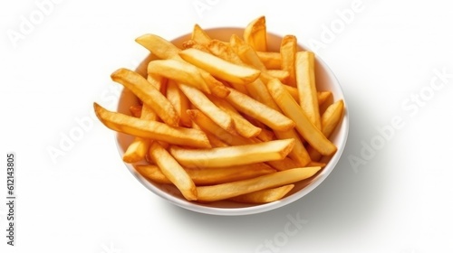 french fries on white background