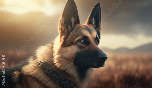german shepherd dog on the beach
