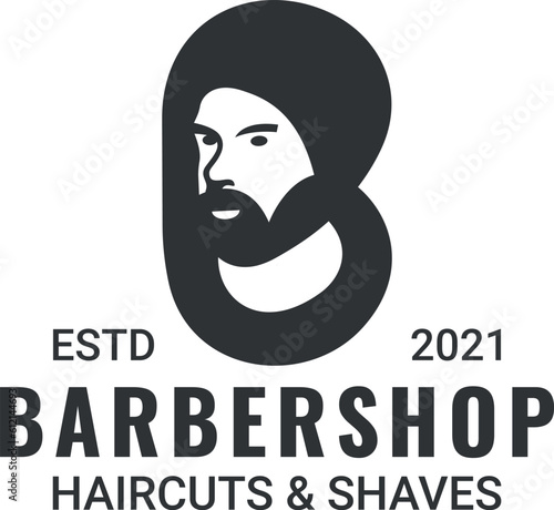 The logo is a combination of the letters B and Gentleman. suitable for barbershop Pro Vector