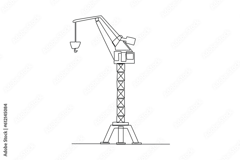 Continuous one line drawing construction tools concept. Single line ...