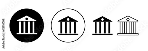 Bank icon vector for web and mobile app. Bank sign and symbol, museum, university