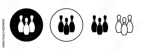 Bowling icon vector for web and mobile app. bowling ball and pin sign and symbol.
