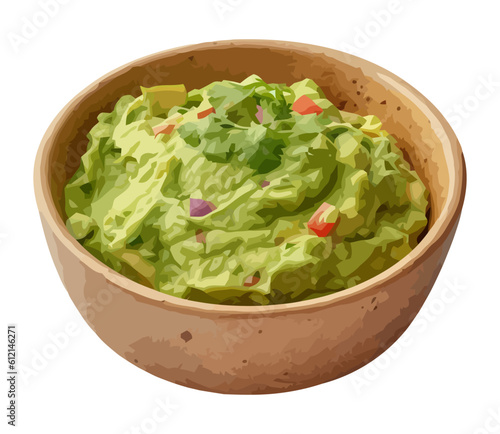 Tableau sur toile Fresh organic guacamole in a bowl