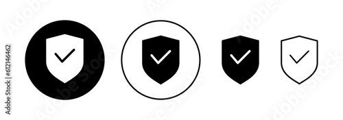 Shield check mark icon vector for web and mobile app. Protection approve sign. Insurance icon