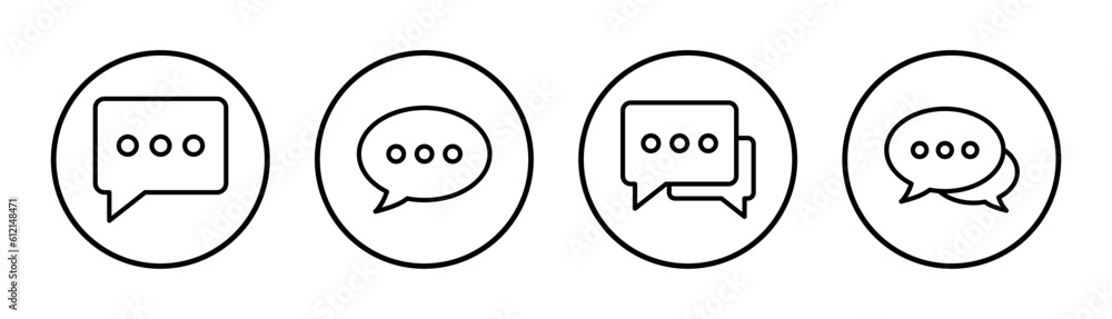 Chat icon set illustration. speech bubble sign and symbol. comment icon. message Chat icon set illustration. speech bubble sign and symbol. comment icon. message