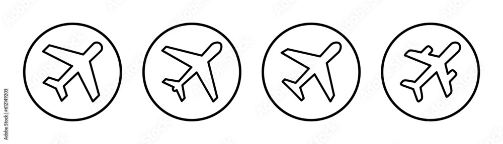 Plane icon set illustration. Airplane sign and symbol. Flight transport symbol. Travel sign. aeroplane