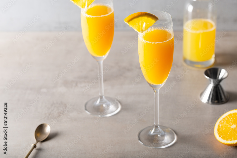 Mimosa cocktail boozy Champagne and fresh orange juice Mimosa cocktail boozy Champagne and fresh orange juice