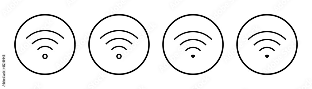 Wifi icon set illustration. signal sign and symbol. Wireless icon Wifi icon set illustration. signal sign and symbol. Wireless icon