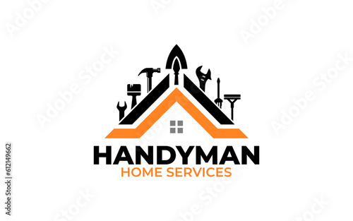 Illustration vector graphic of construction, home repair, and Building renovation concept logo design template