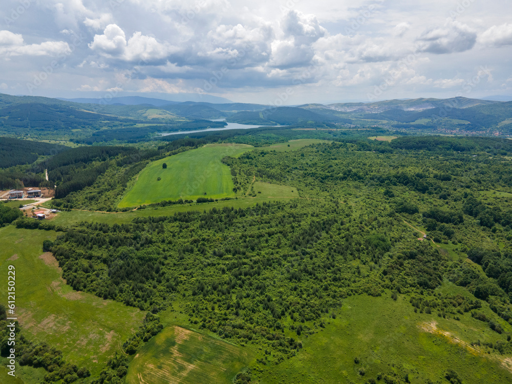 Aerial view of Vitosha Mountain near Village of Rudartsi, Bulgaria