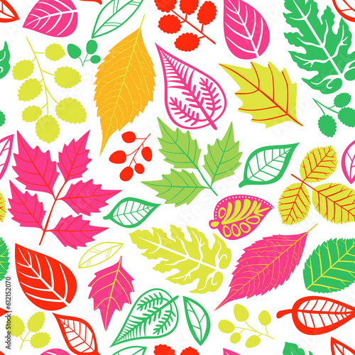 Autumn Leaves on Background Seamless Repeat Pattern