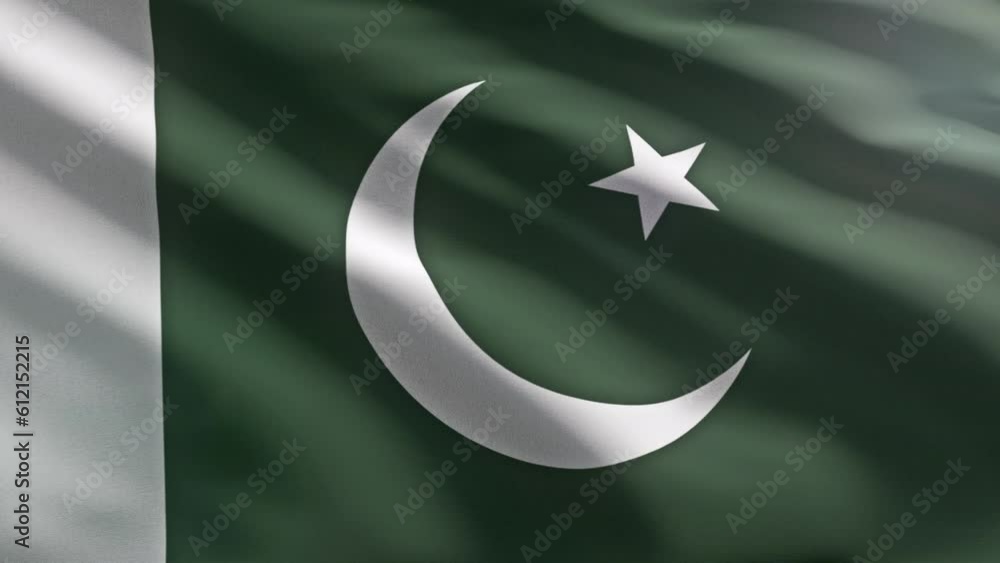Waving Patriotic Flag Of Pakistan With Green Color And White Stripe. Crescent And Star Traditional Islam Symbols On Waving Flag Of Pakistan. Flag Of Pakistan Waving In Wind. Banner. Politics. Arab Waving Patriotic Flag Of Pakistan With Green Color And White Stripe. Crescent And Star Traditional Islam Symbols On Waving Flag Of Pakistan. Flag Of Pakistan Waving In Wind. Banner. Politics. Arab