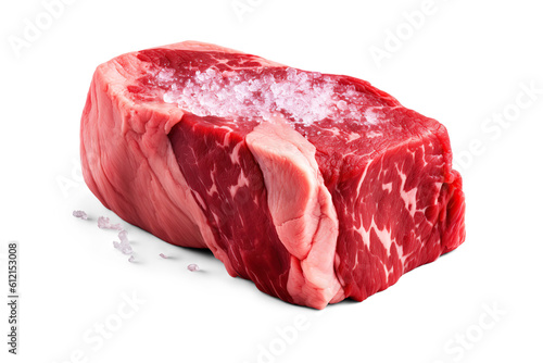 Fotografia Raw beef meat. Ai . Cutout on transparent