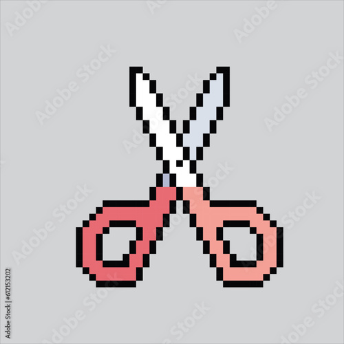 Pixel art illustration Scissors. Pixelated scissors tools. Scissors cutter pixelated
for the pixel art game and icon for website and video game. old school retro.