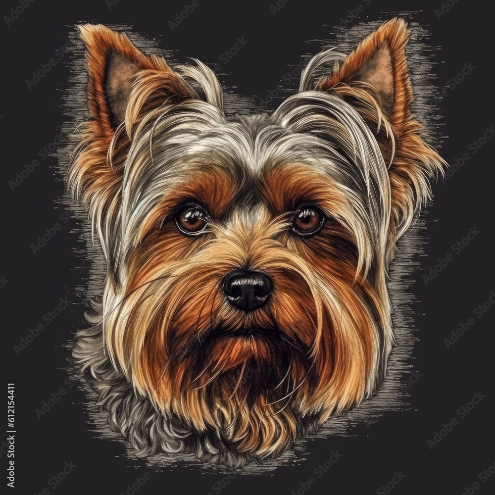 yorkshire terrier on a black background yorkshire terrier on a black background