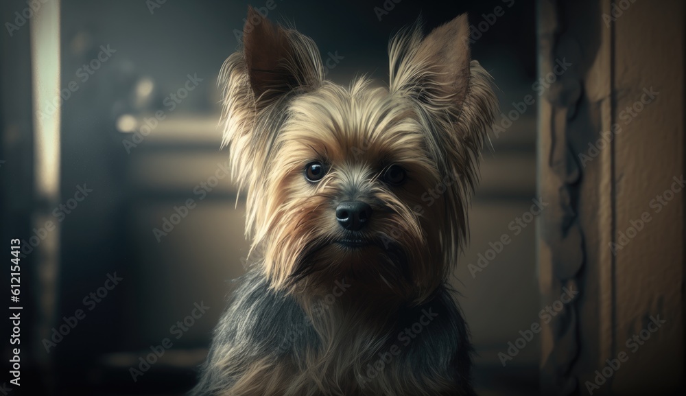 yorkshire terrier on a black background yorkshire terrier on a black background