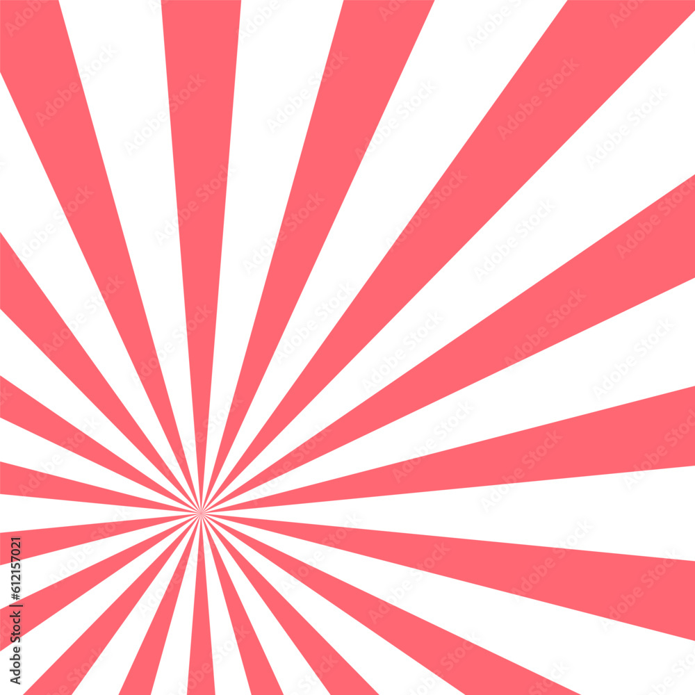 Pattern red rays white background. Sun rays background. Vector illustration.
