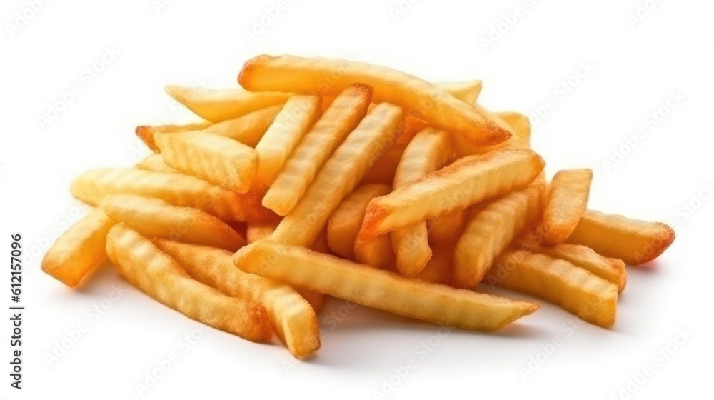 french fries on white background french fries on white background