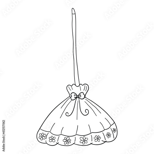 halloween cartoon witch hat, broom, bone, skull cute hand drawing. 