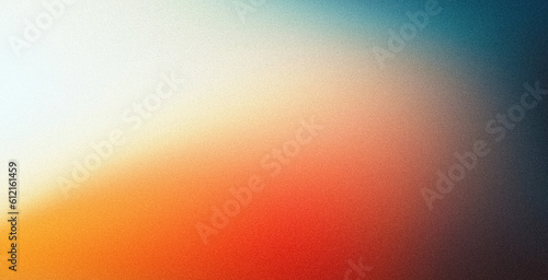 Fotografering Teal orange black color gradient background, grainy texture effect, poster banne