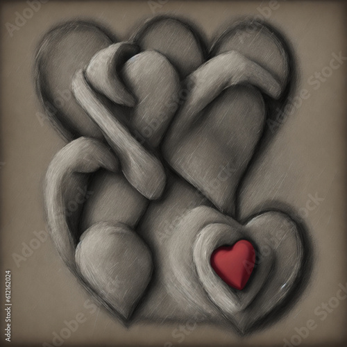 Quadro su tela Painting Love: Colors that Beat in the Heart