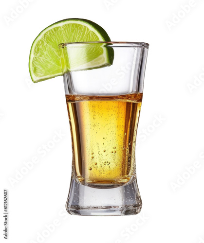 Tequila Shot Isolated on Transparent Background - Generative AI  
