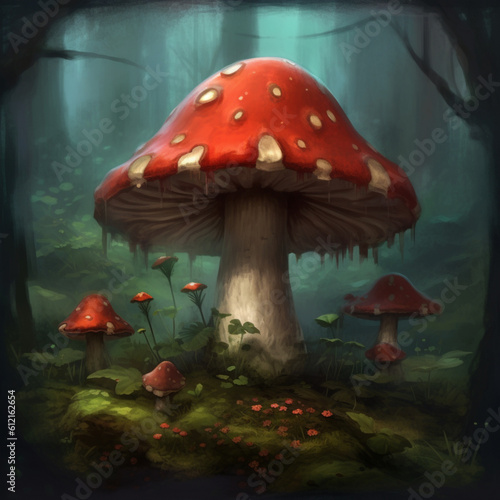 mushroom, impressionism, minimalist