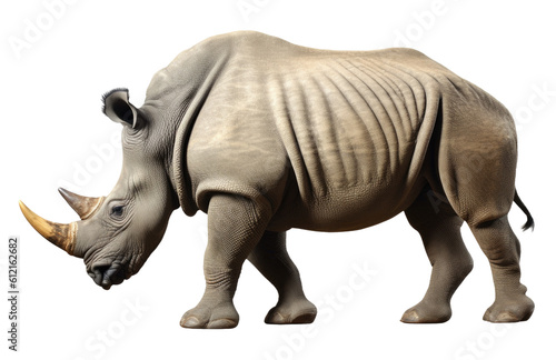 Rhinoceros Isolated on Transparent Background - Generative AI   
