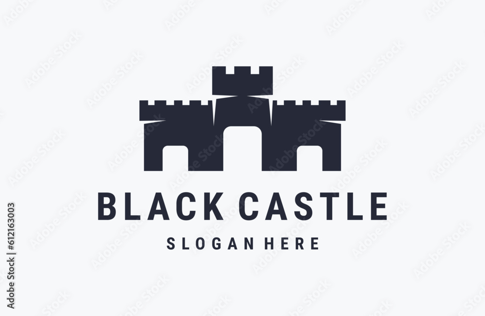 Black castle logo vector illustration design Black castle logo vector illustration design