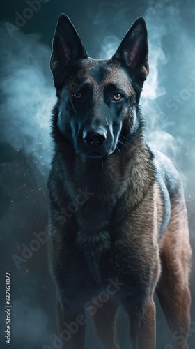 amazing powerful superhero german shepherd dog