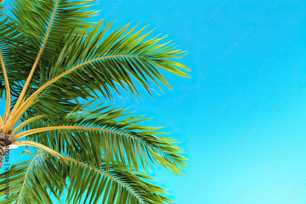 Group of big green banana leaves of exotic palm tree in sunshine on white background. Tropical plant foliage with visible texture. Pollution free symbol. Close up, copy space. Generative AI Group of big green banana leaves of exotic palm tree in sunshine on white background. Tropical plant foliage with visible texture. Pollution free symbol. Close up, copy space. Generative AI