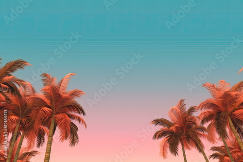 Group of big green banana leaves of exotic palm tree in sunshine on white background. Tropical plant foliage with visible texture. Pollution free symbol. Close up, copy space. Generative AI