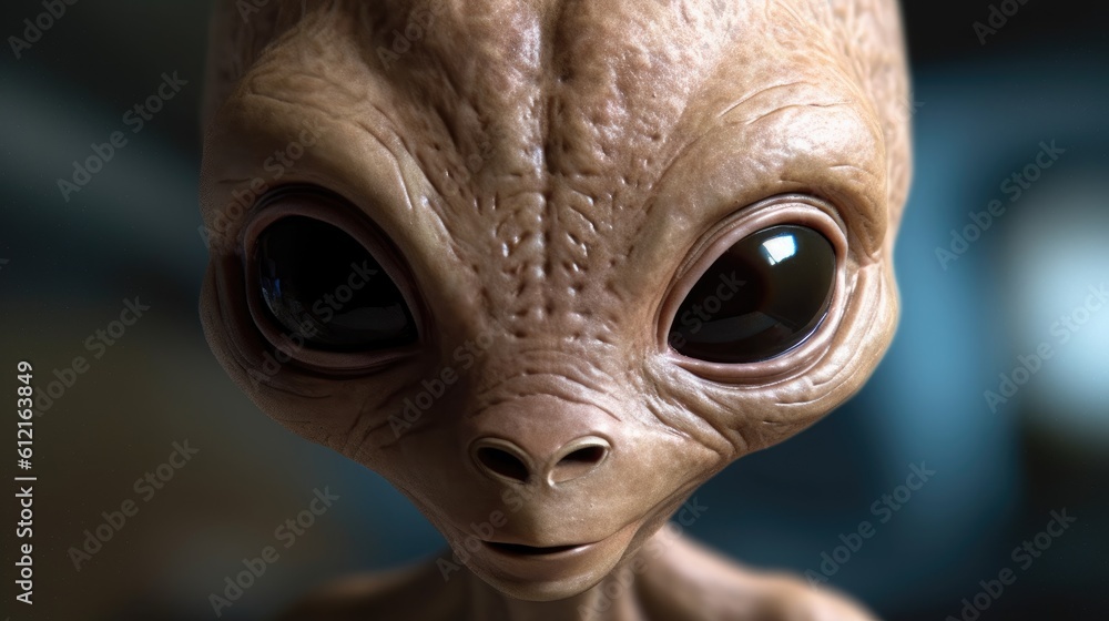 close up of a head of a alien close up of a head of a alien