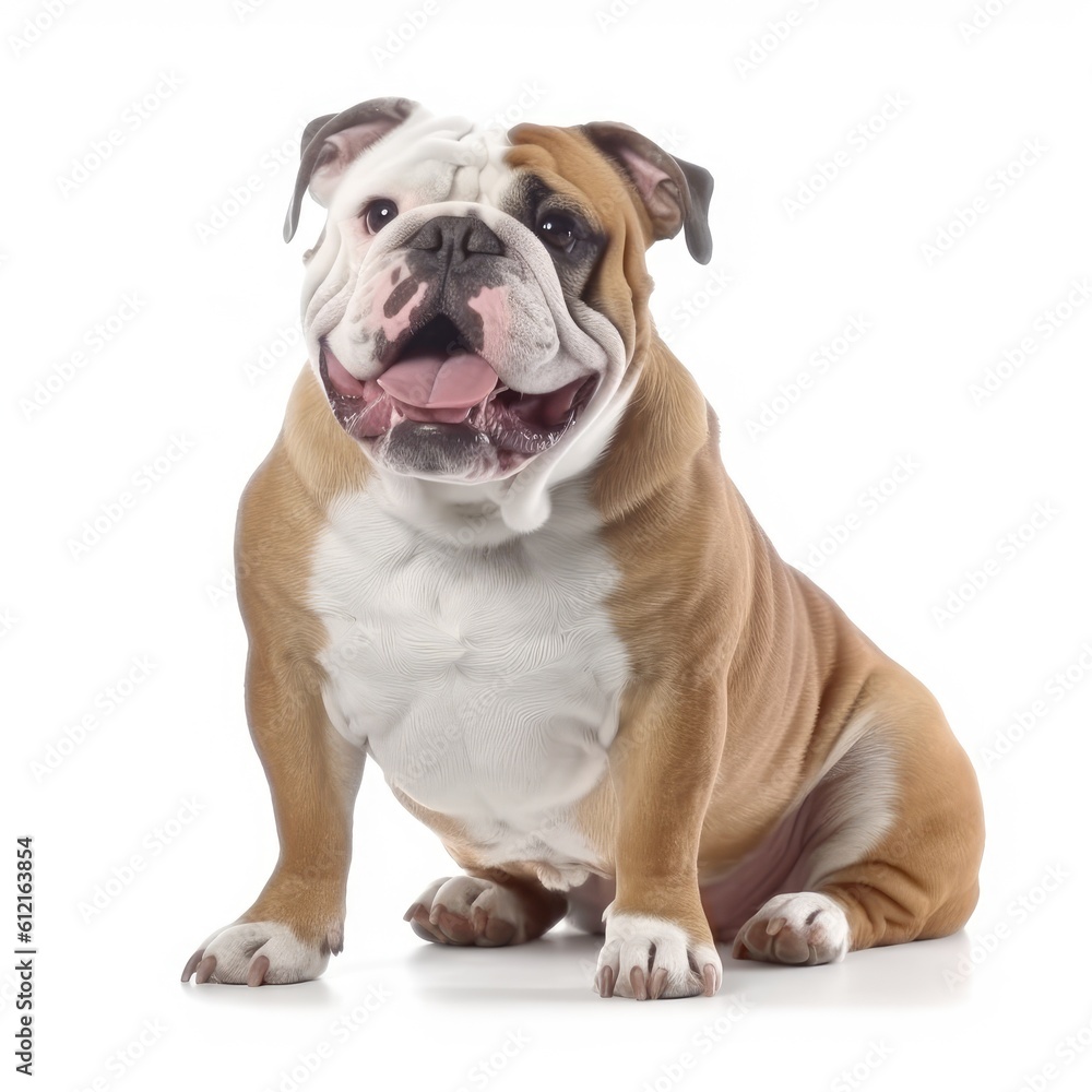 Bulldog dog 4k white background