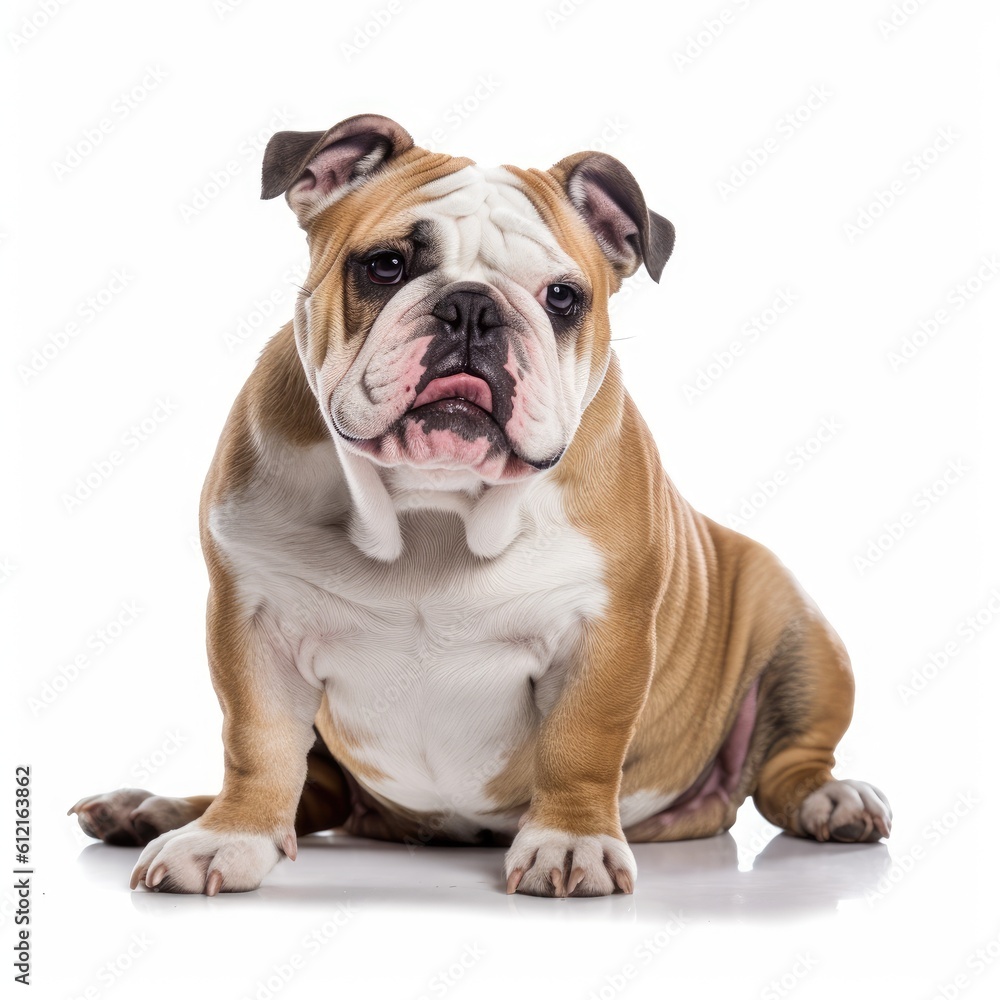 Bulldog dog 4k white background