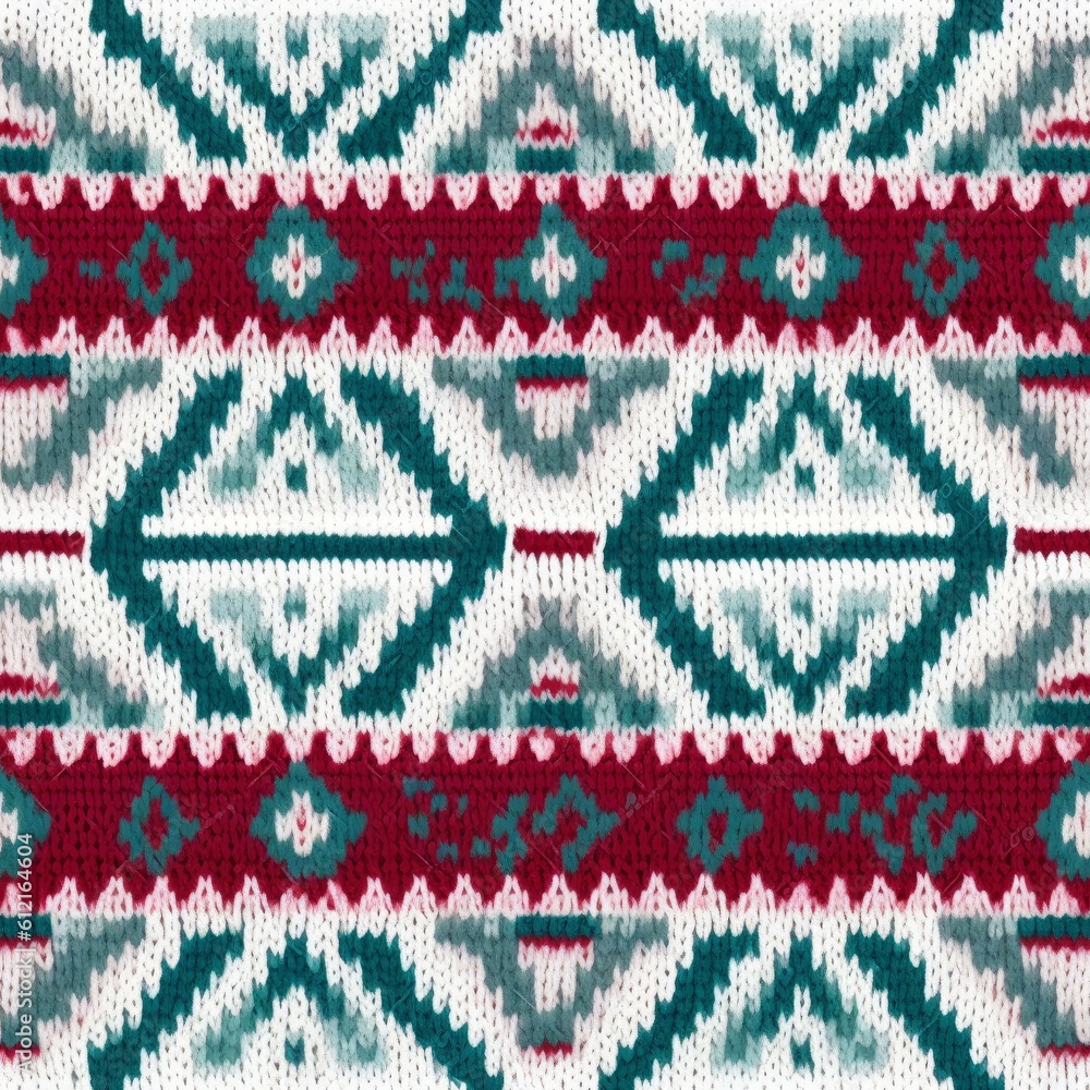 Fabric knitted seamless pattern with geometric shape spots. bright colors background for knitwear design or print, modern strips mat, Generative AI illustration Fabric knitted seamless pattern with geometric shape spots. bright colors background for knitwear design or print, modern strips mat, Generative AI illustration