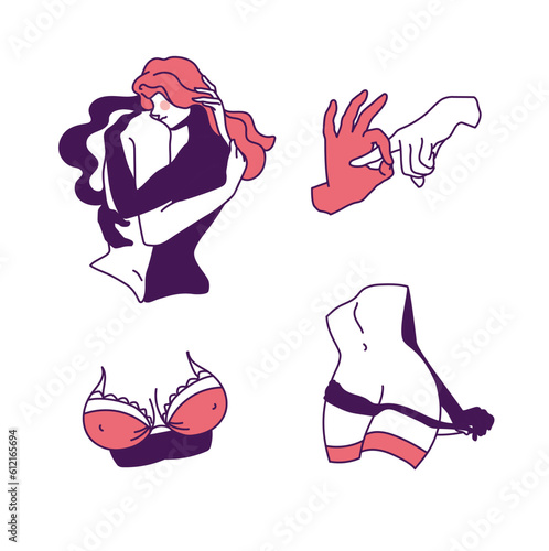 Sensual Suggestive Icon Illustrations