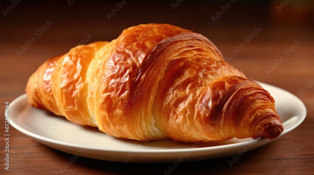 croissant on a wooden table