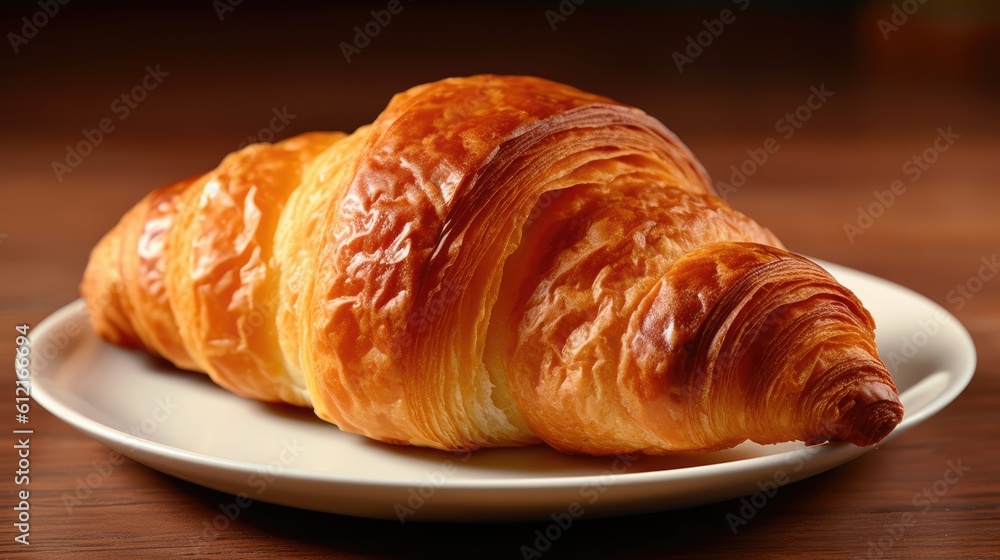 croissant on a wooden table croissant on a wooden table