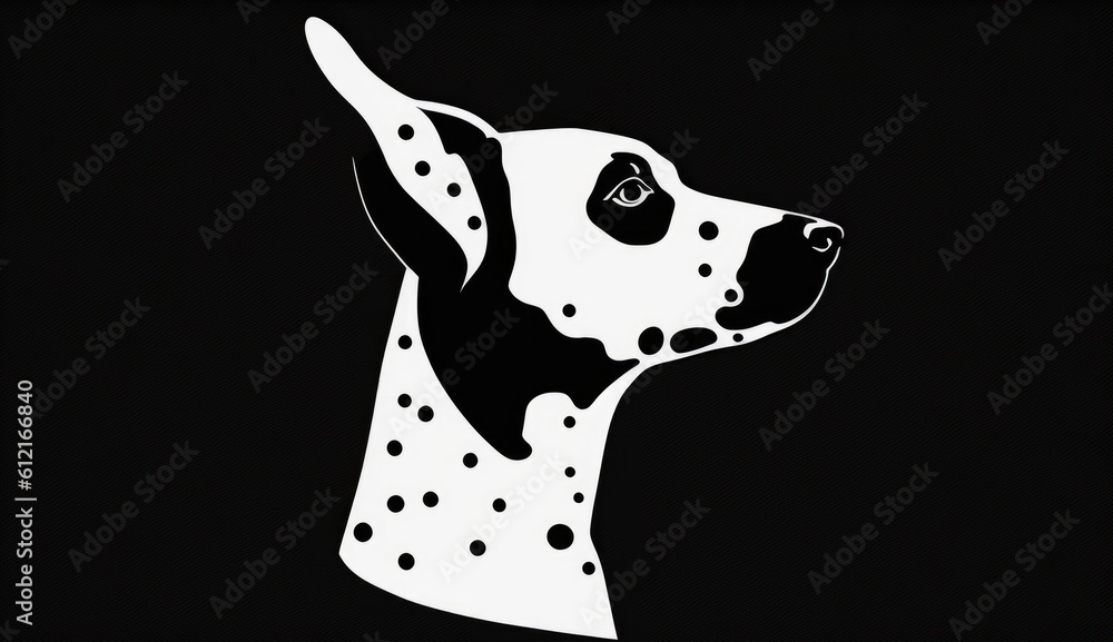 dog flat modern icon design black and white