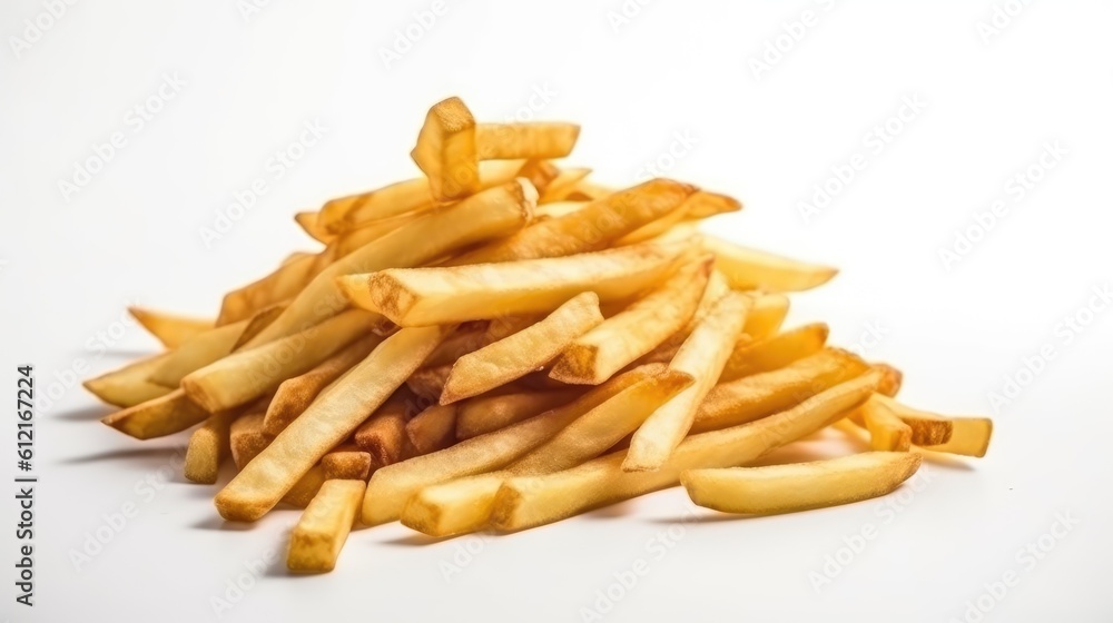 french fries on white background french fries on white background