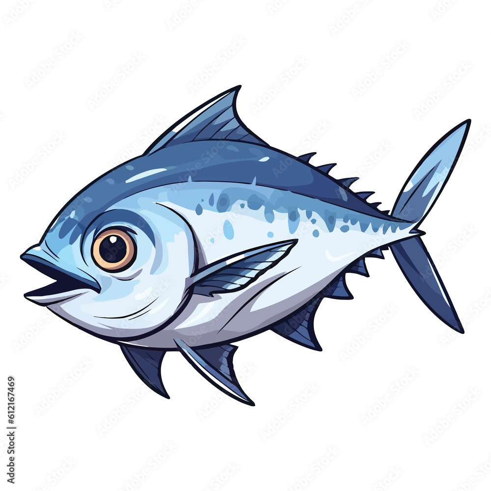 Sweet Tuna: Irresistible 2D Illustration of a Darling Fishy Friend Sweet Tuna: Irresistible 2D Illustration of a Darling Fishy Friend