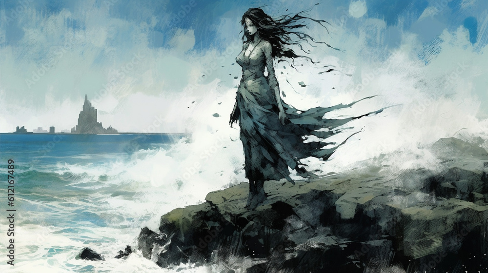 Generative AI, Ethereal Encounter: Banshee at the Cliff's Edge Generative AI, Ethereal Encounter: Banshee at the Cliff's Edge