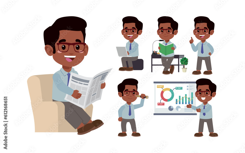 Set of people with different poses